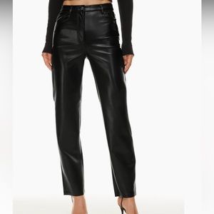Aritzia Wilfred Melina Pant - Black Faux Leather - Regular Length
